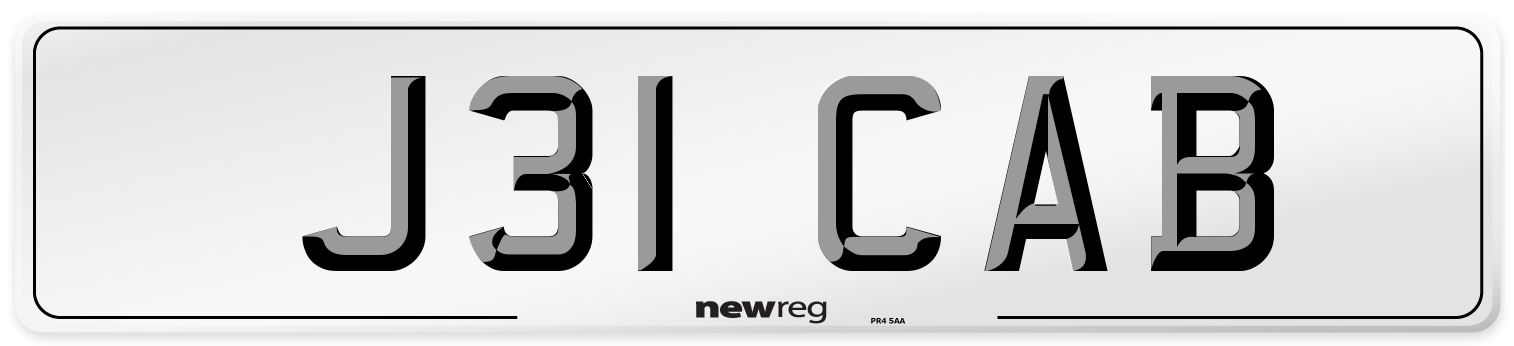 J31 CAB Number Plate from New Reg